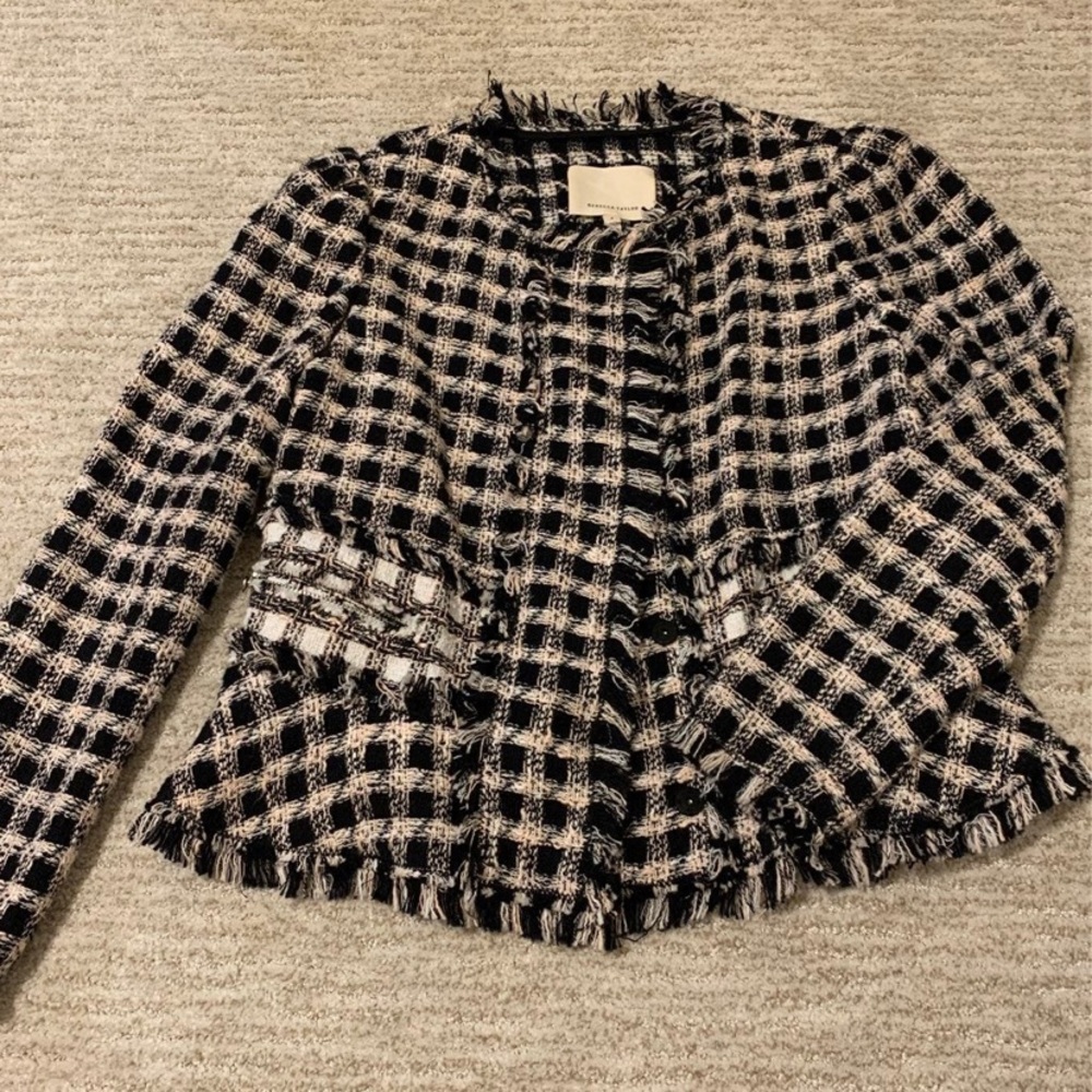 Rebecca Taylor Plaid Tweed Jacket